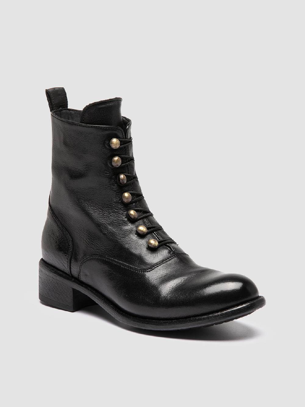 Officine Creative LIS 006 Stivali con Zip in Pelle Nera Vendita Economica