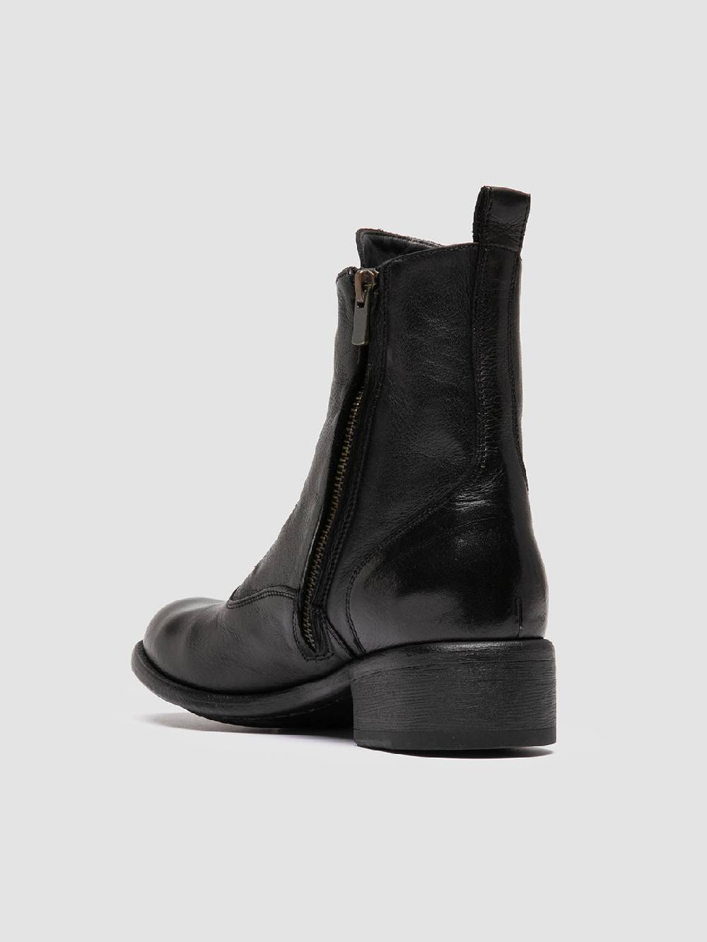 Officine Creative LIS 006 Stivali con Zip in Pelle Nera Vendita Economica