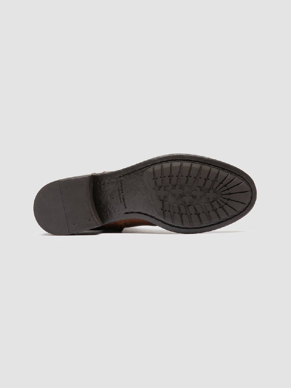 Officine Creative LIS 006 Stivali con Zip in Pelle Marrone Saldi Di Fabbrica