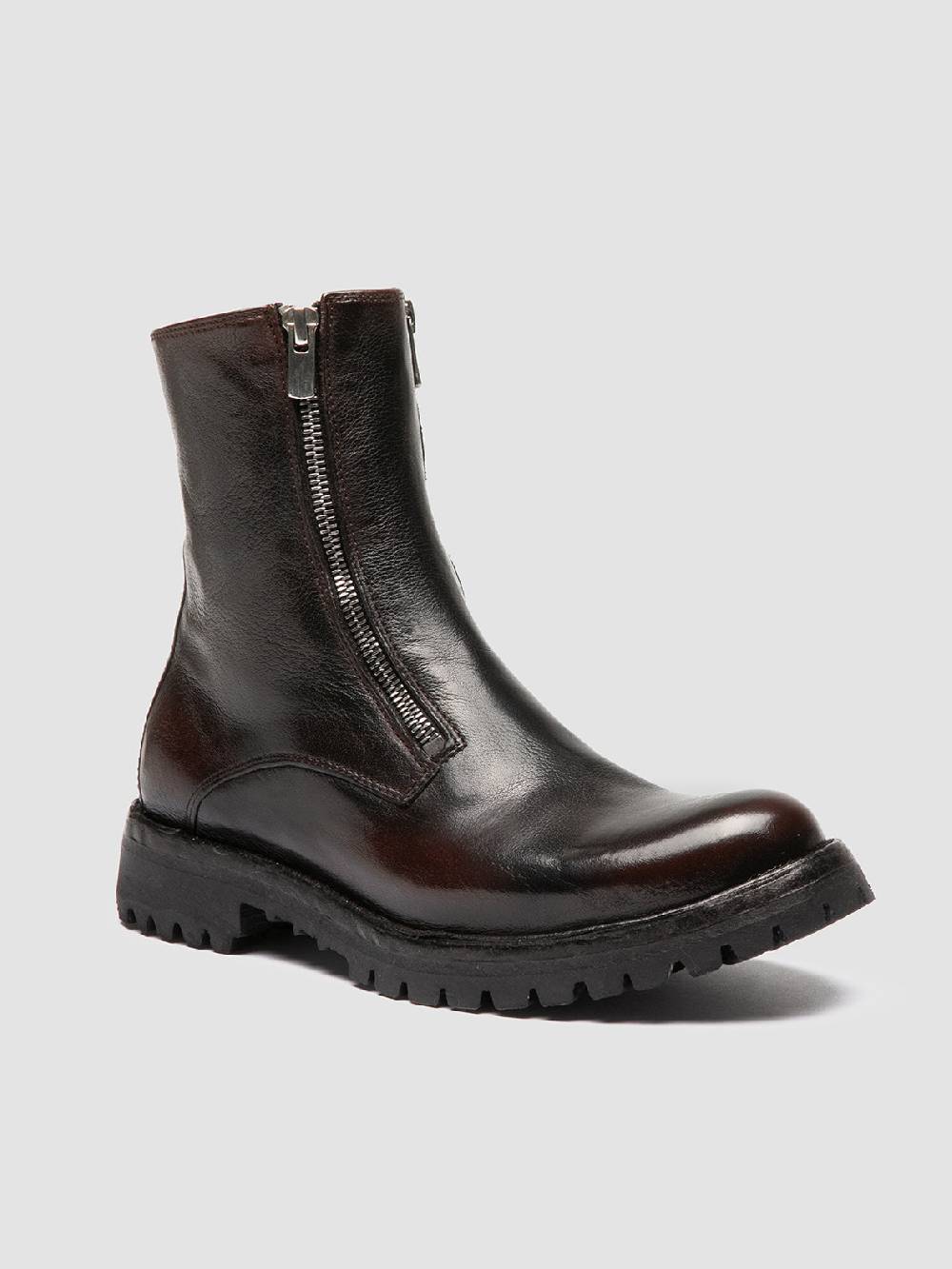 Officine Creative LORAINE 026 Stivali con Zip in Pelle Marrone In Saldo
