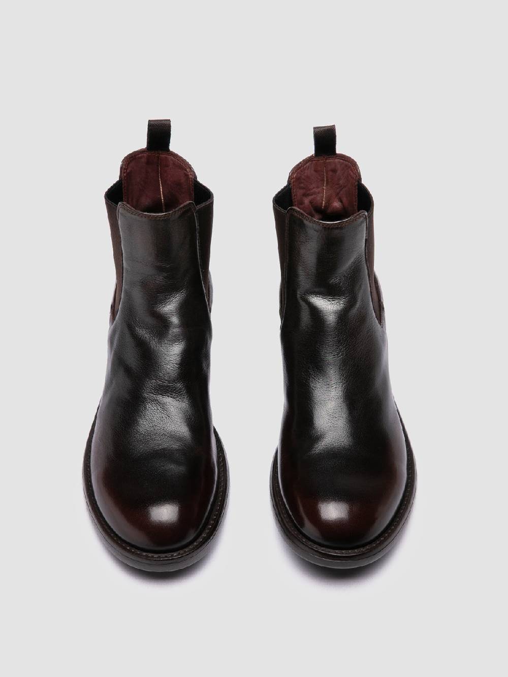 Officine Creative SERGEANT 102 Stivaletti Chelsea in Pelle Marrone In Linea