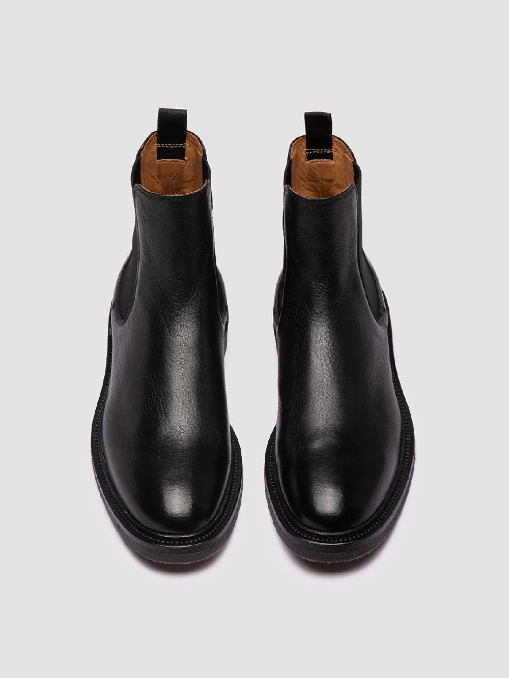 Officine Creative HOPKINS FLEXI 204 Stivaletti Chelsea in Pelle Nera Offerta Pasqua
