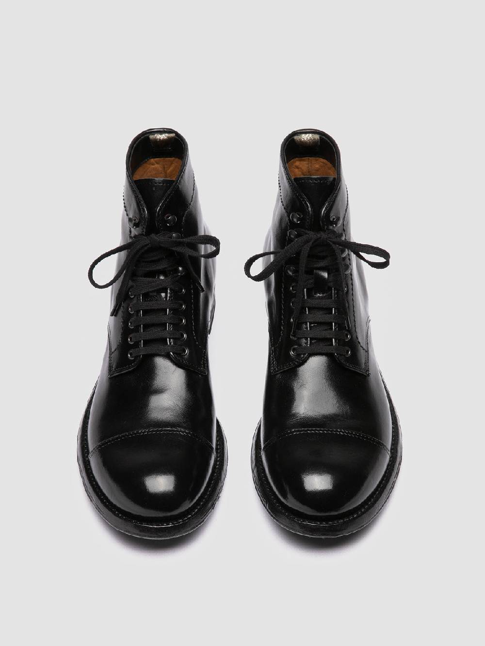 Officine Creative ADMIRAL 005 Stivali Stringati in Pelle Nera Consegna Veloce