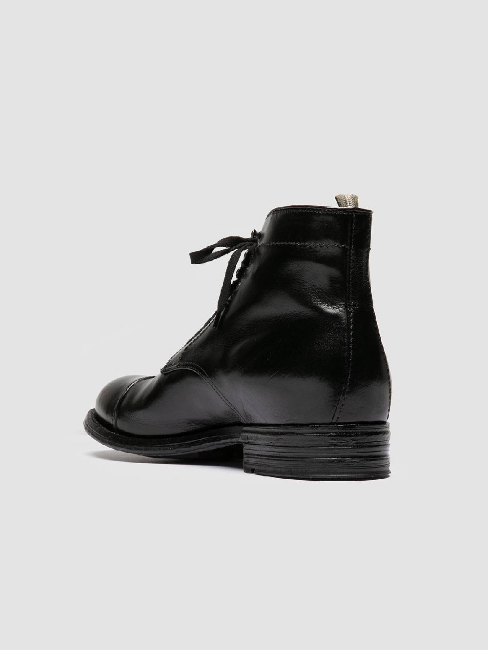Officine Creative ADMIRAL 005 Stivali Stringati in Pelle Nera Consegna Veloce