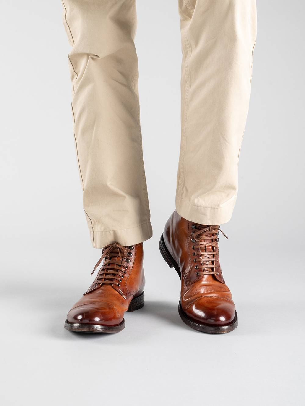 Officine Creative ANATOMIA 016 Stivaletti in Pelle Marrone Sconto