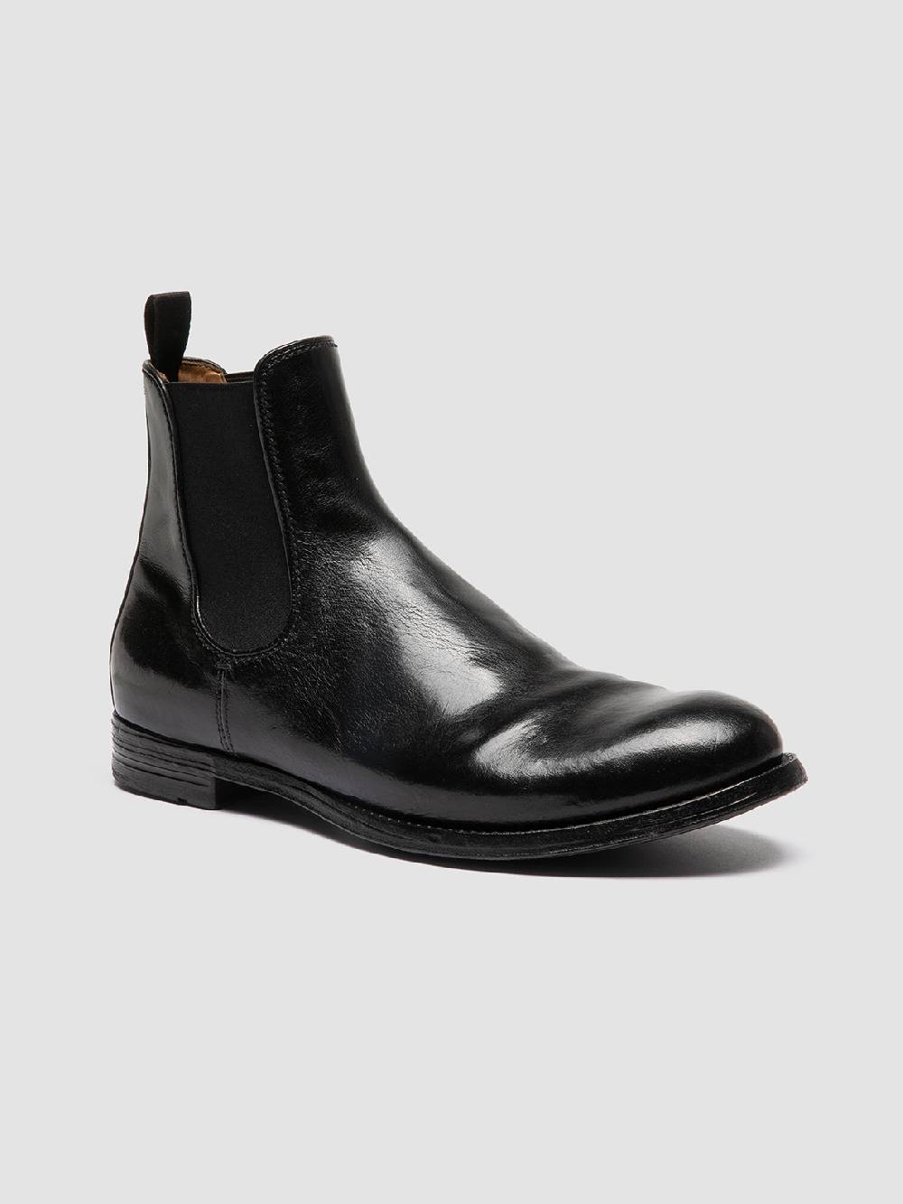 Officine Creative ANATOMIA 083 Stivaletti Chelsea in Pelle Nera Saldi