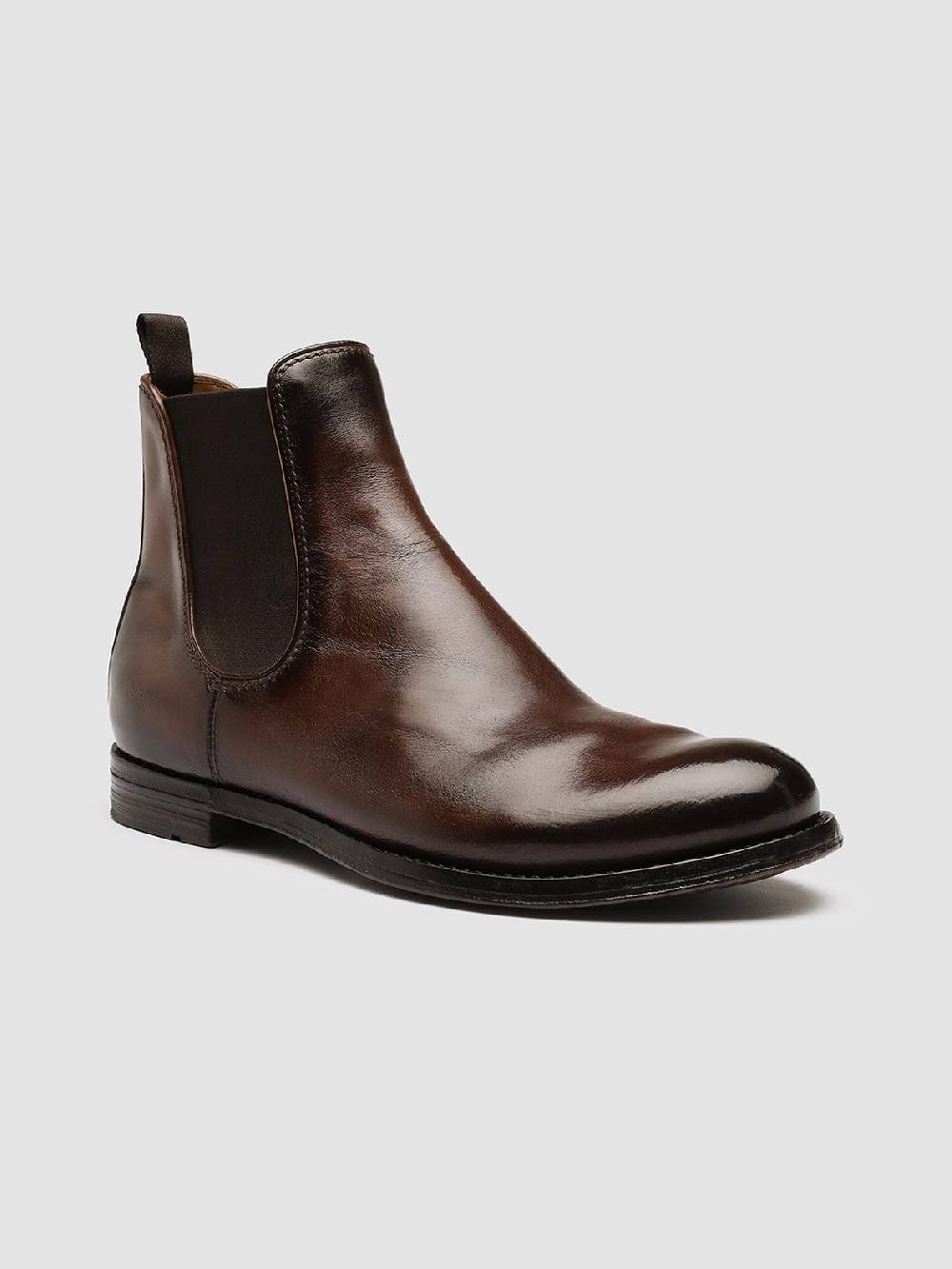 Officine Creative ANATOMIA 083 Stivaletti Chelsea in Pelle Marrone Offerte