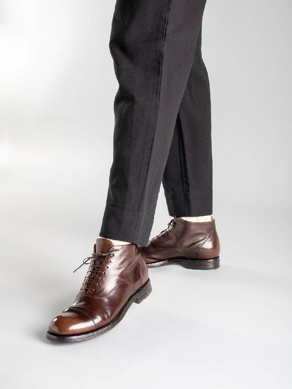 Officine Creative BALANCE 009 Stivaletti in Pelle Nera Nuova