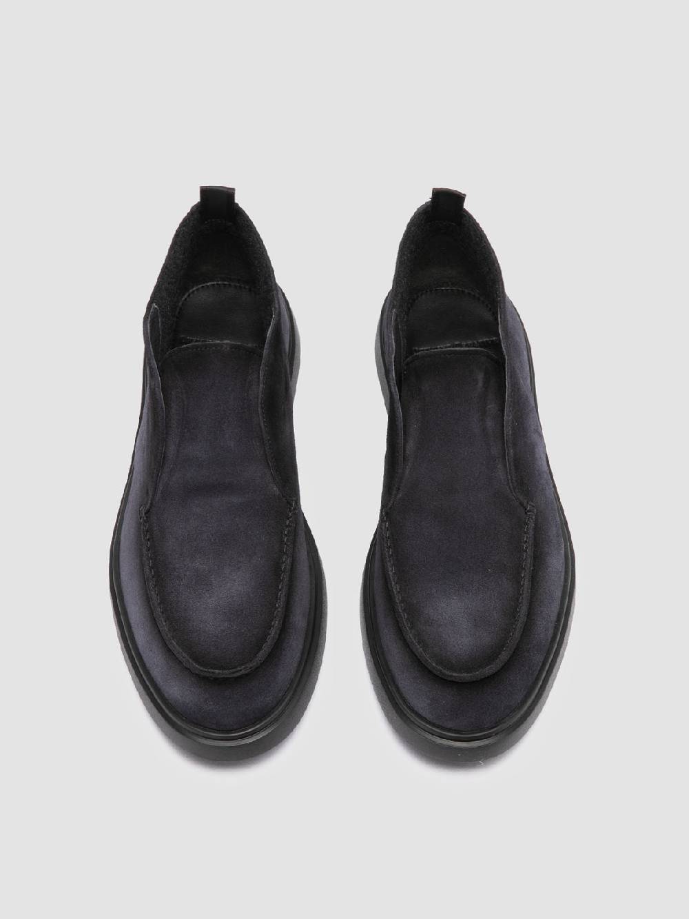 Officine Creative BONES 010 Stivali Chukka in Pelle Scamosciata Blu Soddisfazione Garantita