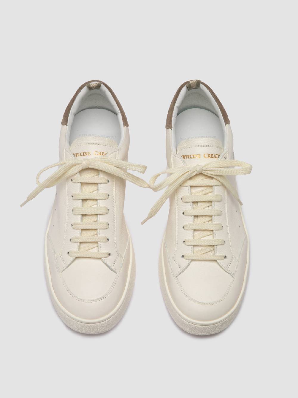 Officine Creative THE DIME 001 Sneaker Basse in Pelle Scamosciata Bianca Qualità Garantita