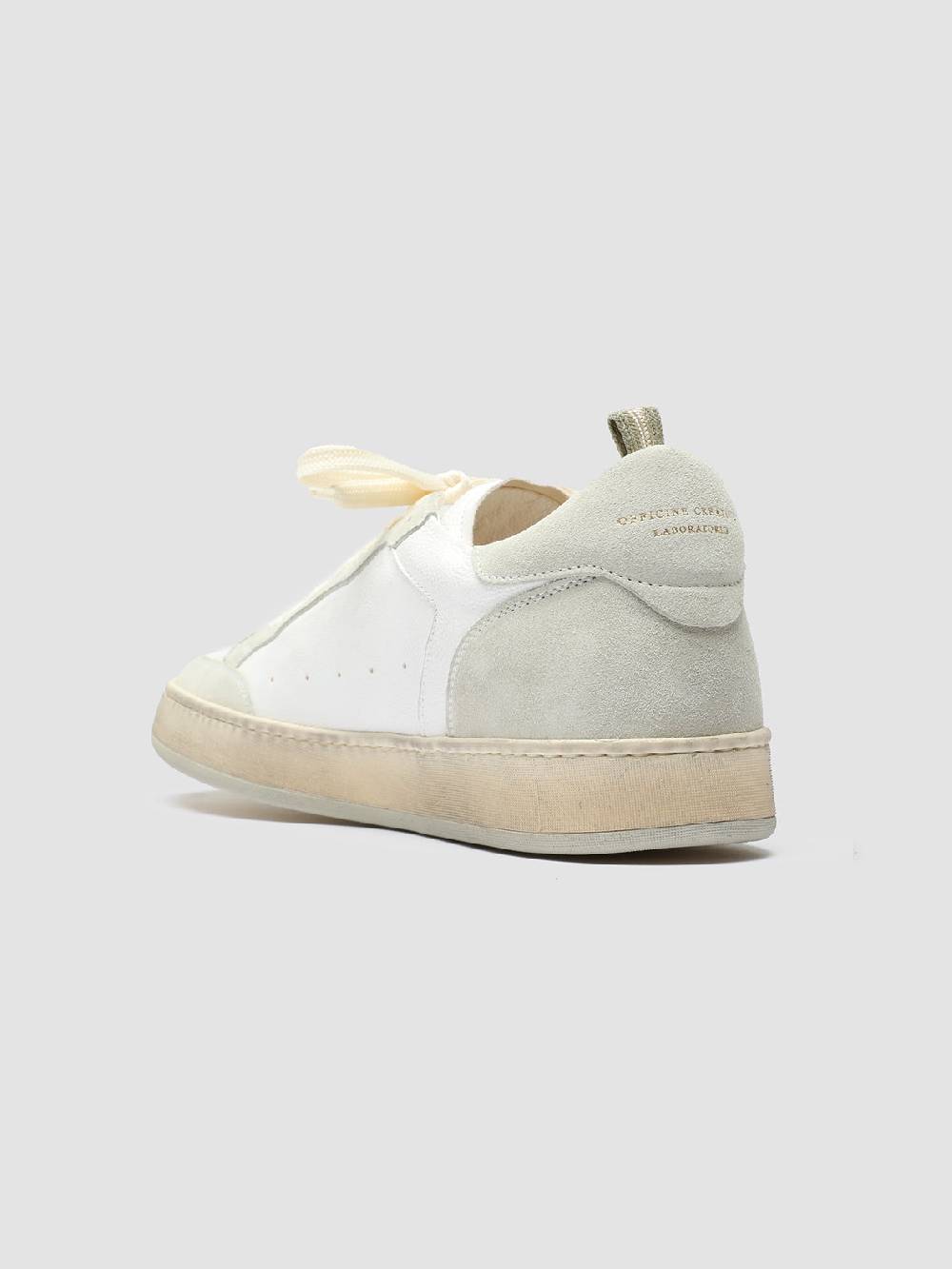 Officine Creative MAGIC 001 Sneakers in Pelle e Camoscio Bianco In Vendita