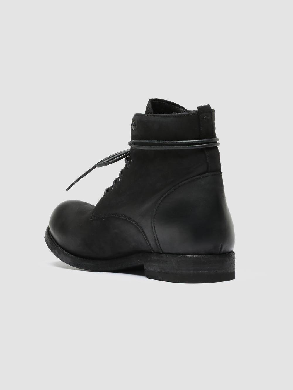 Officine Creative BUBBLE 003 Stivali in Pelle Nera con allacciatura Nuova