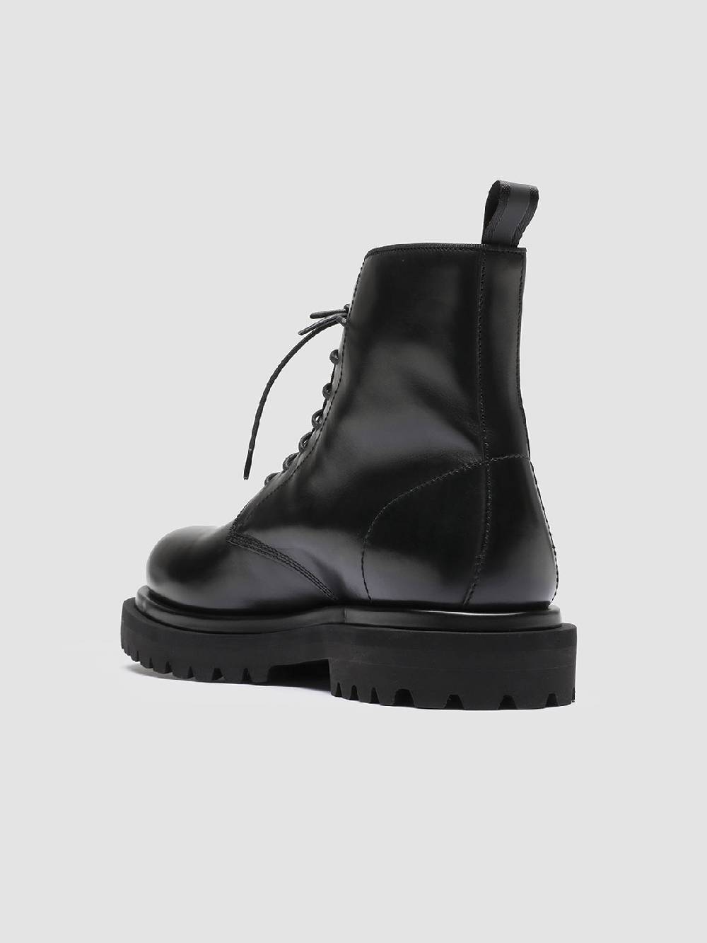 Officine Creative EVENTUAL 002 Stivaletti in Pelle Nera con allacciatura Italia
