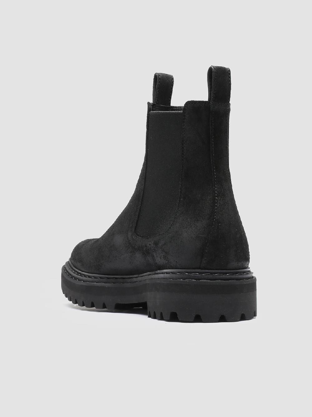 Officine Creative PISTOLS 003 Stivaletti Chelsea in Pelle Scamosciata Nera Nuovo
