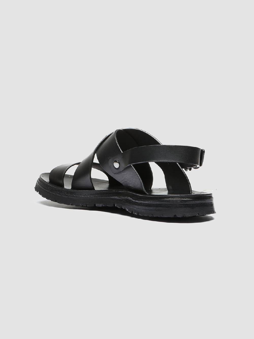 Officine Creative CHIOS 005 Sandali in Pelle Nera Spedizione Gratuita