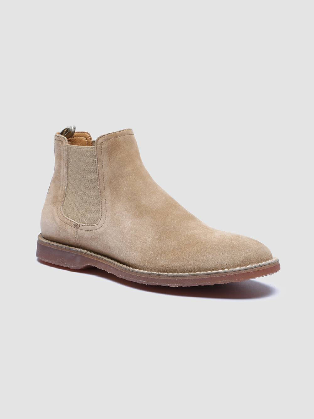 Officine Creative KENT 005 Stivaletti Chelsea in Pelle Scamosciata Tortora Fino Al -60%