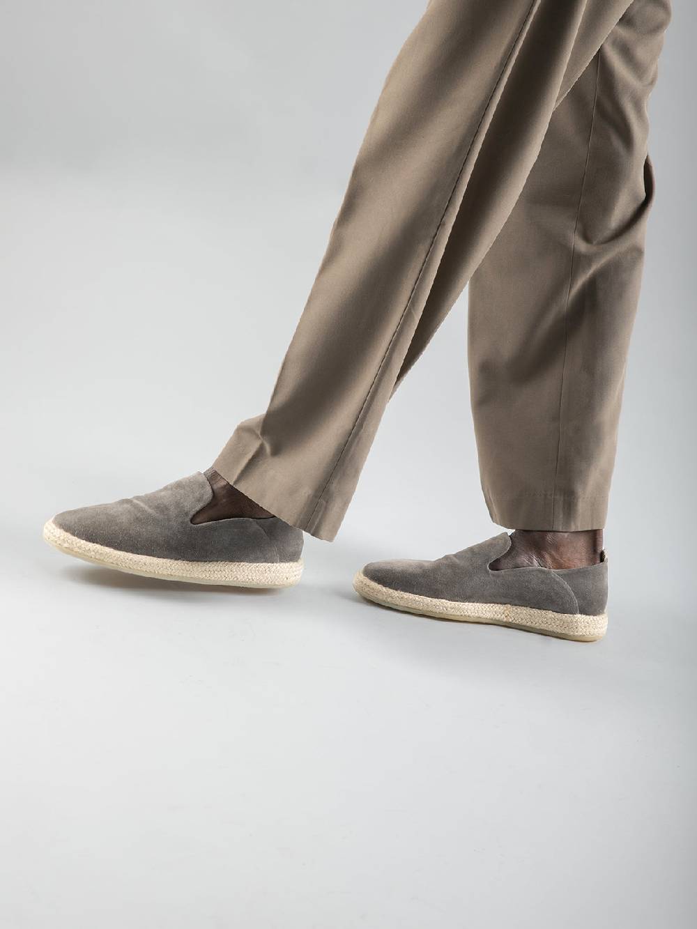 Officine Creative ROPED 002 Slip-on in Pelle Scamosciata Marrone Prezzo di fabbrica