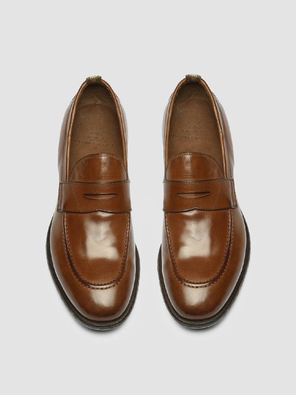 Officine Creative EMORY 024 Mocassini in Pelle Marrone Vendita Calda
