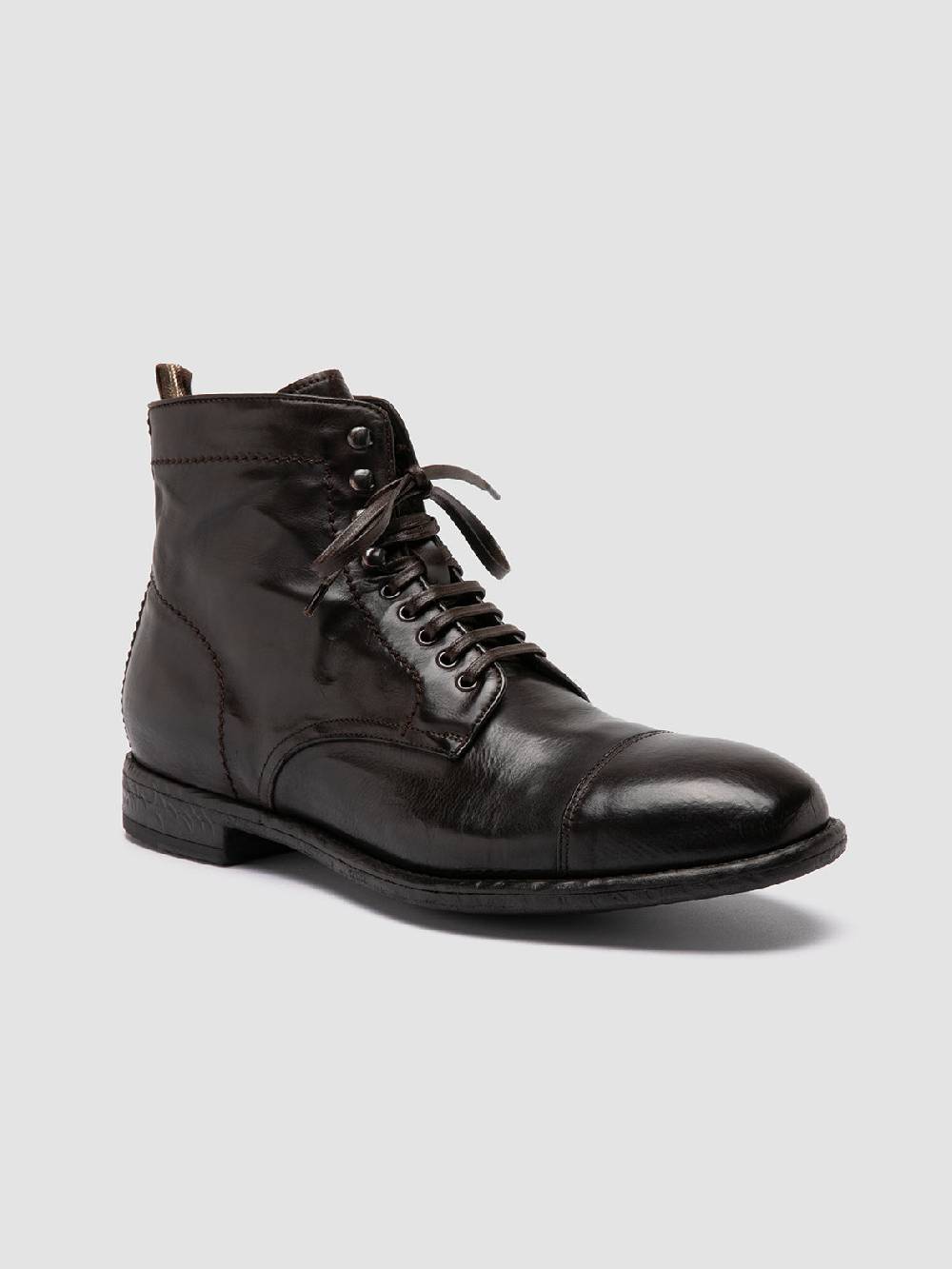 Officine Creative EMORY CAOU 014 Stivali Marrone Scuro in Pelle Negozio