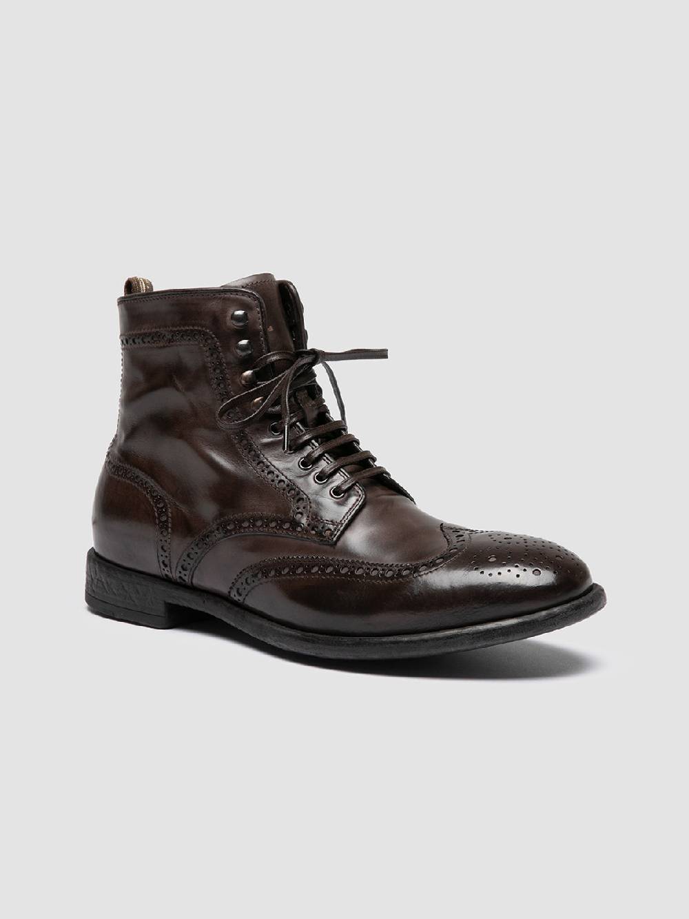 Officine Creative EMORY CAOU 014 Stivali Marrone Scuro in Pelle Moda