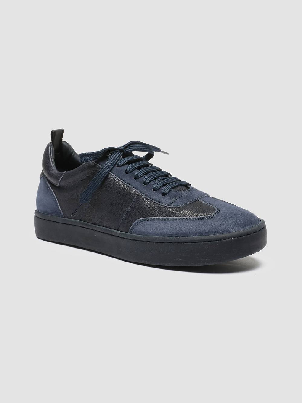 Officine Creative KOMBINED 001 Sneaker Basse in Camoscio e Pelle Blu In Linea