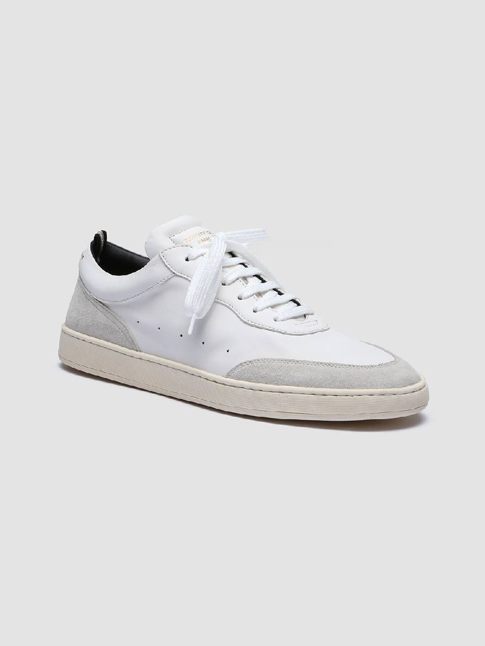 Officine Creative KRIS LUX 001 Sneakers in Pelle Liscia e Scamosciata Bianca Vendita