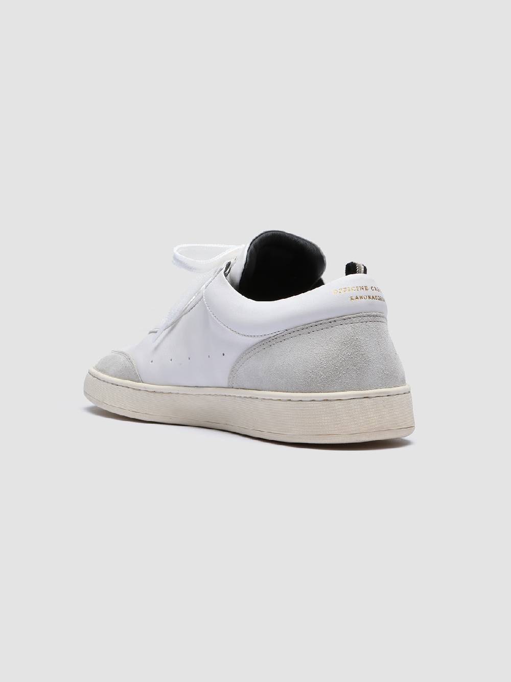 Officine Creative KRIS LUX 001 Sneakers in Pelle Liscia e Scamosciata Bianca Vendita