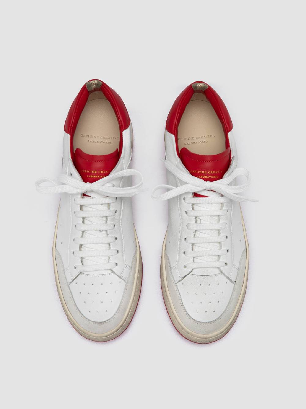 Officine Creative MAGIC 008 Sneakers Basse in Pelle e Camoscio Bianca Qualità Garantita