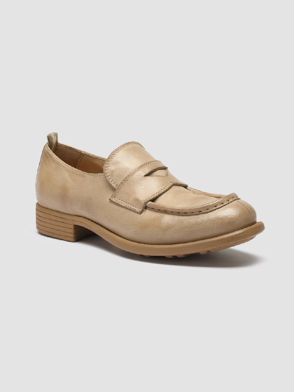 Officine Creative CALIXTE 020 Mocassini Penny Loafer in Pelle Tortora Fino Al -60%