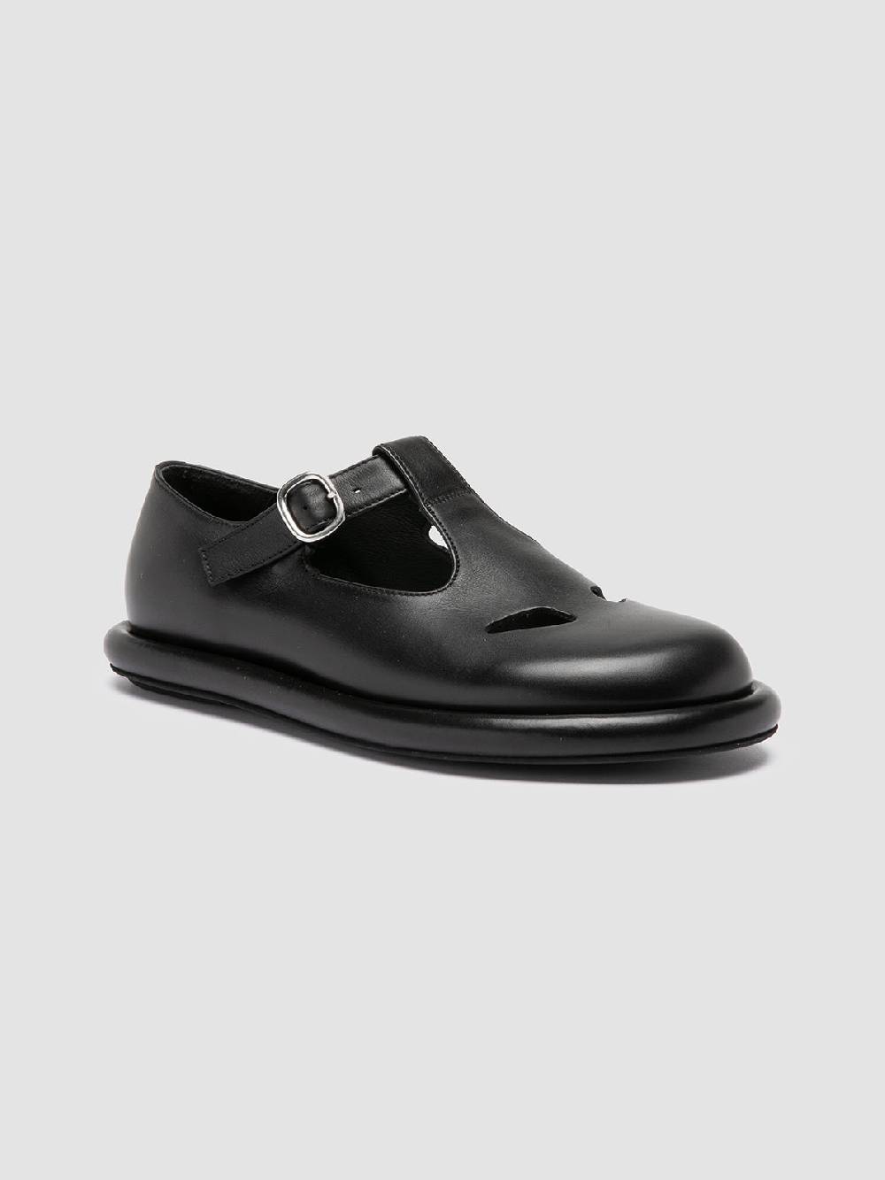 Officine Creative ESTENS 106 Scarpe Basse T-Bar in Pelle Nera Novità