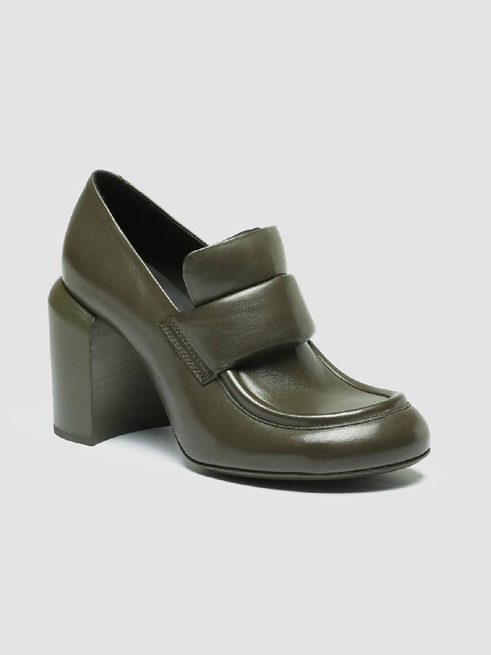 Officine Creative ESTHER 018 Mocassini Penny in Pelle Verde Presa