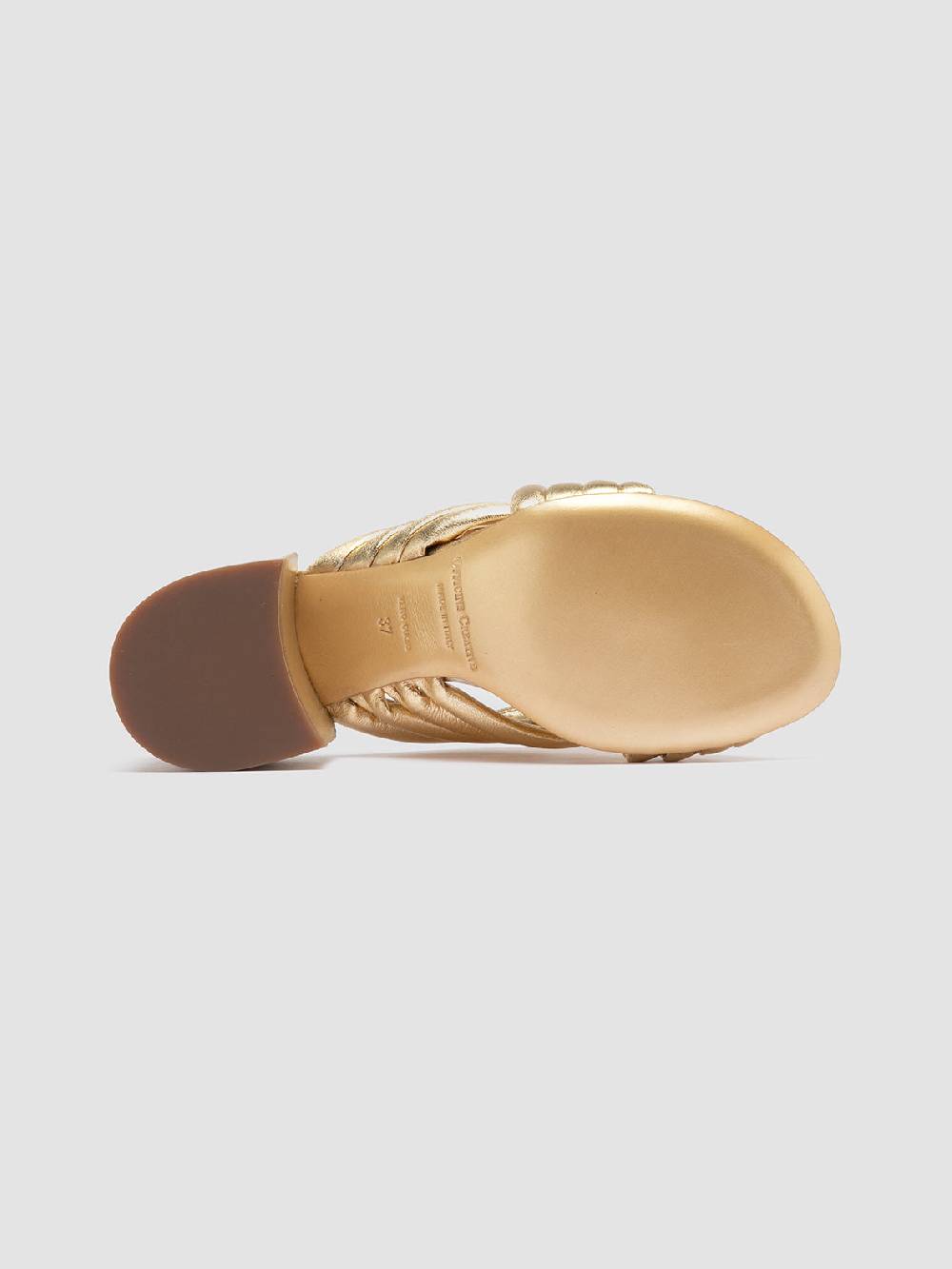 Officine Creative ETHEL 022 Sandali Slide in Pelle Oro In Vendita