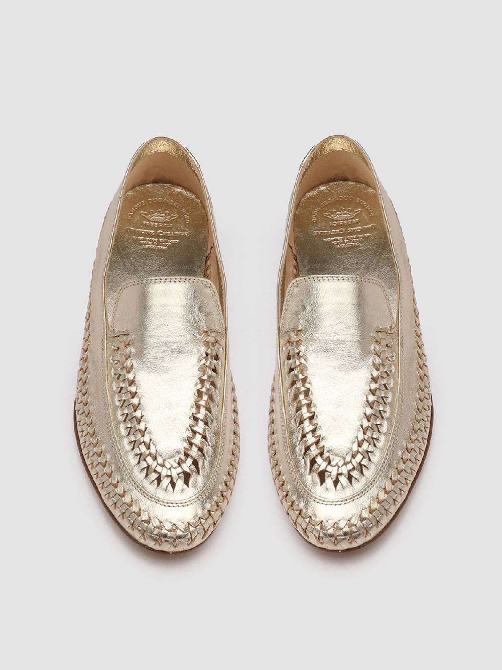 Officine Creative BESSIE 002 Mocassini in Pelle Argento Saldi Di Fabbrica