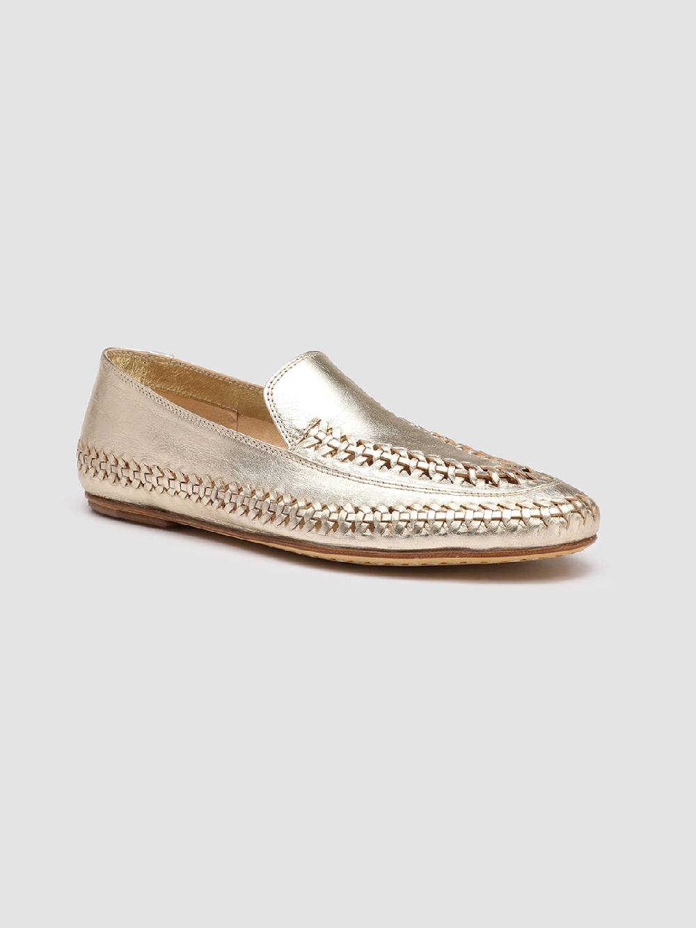 Officine Creative BESSIE 002 Mocassini in Pelle Argento Saldi Di Fabbrica