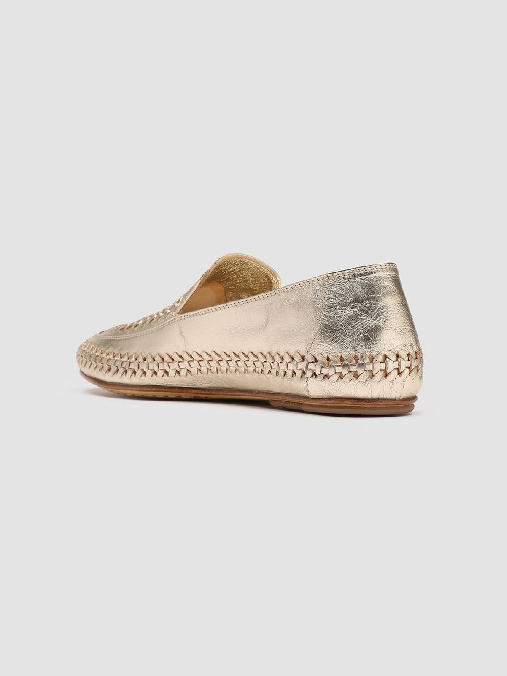 Officine Creative BESSIE 002 Mocassini in Pelle Argento Saldi Di Fabbrica