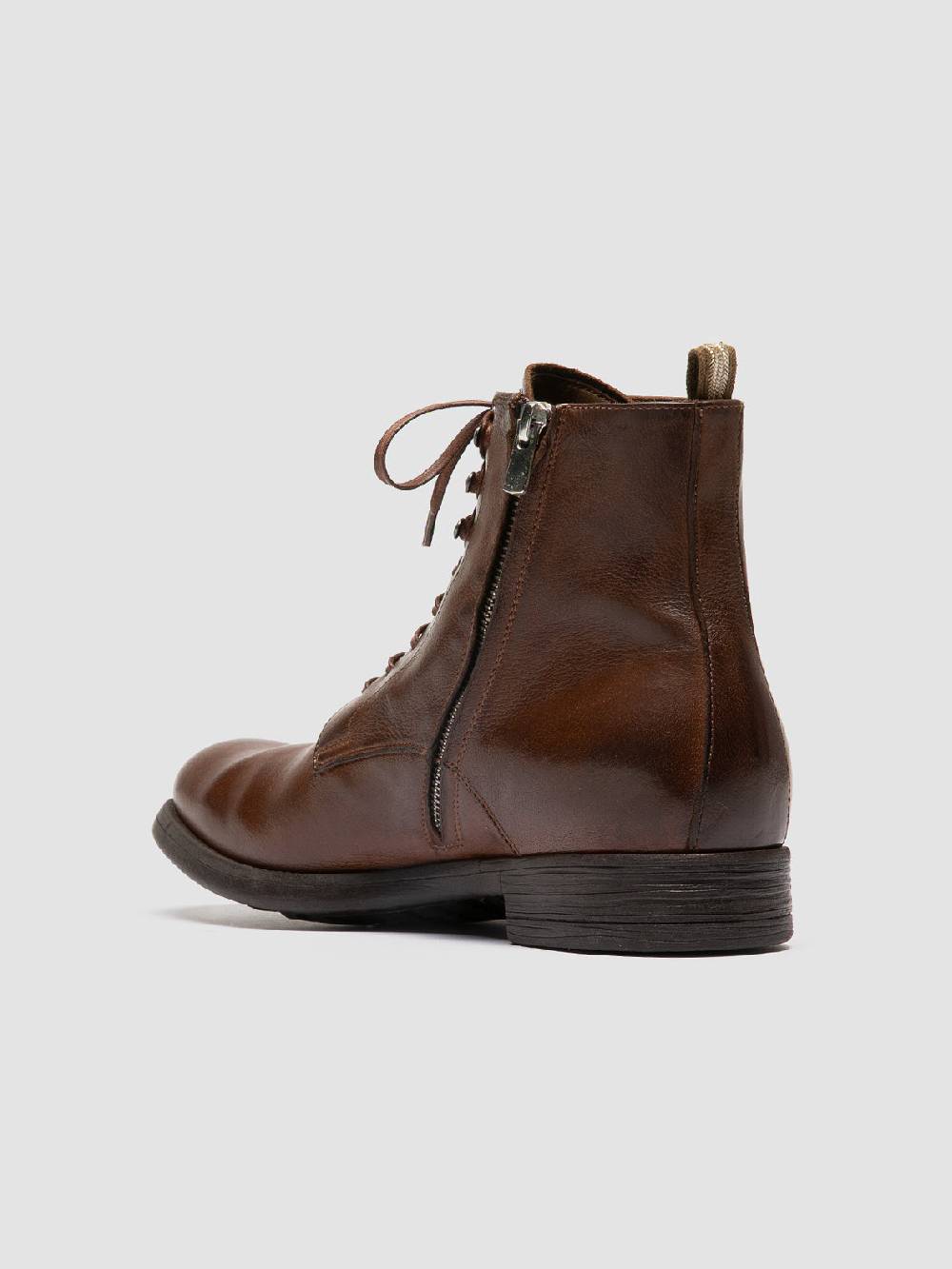 Officine Creative CHRONICLE 004 Stivali Stringati in Pelle Marrone Negozio