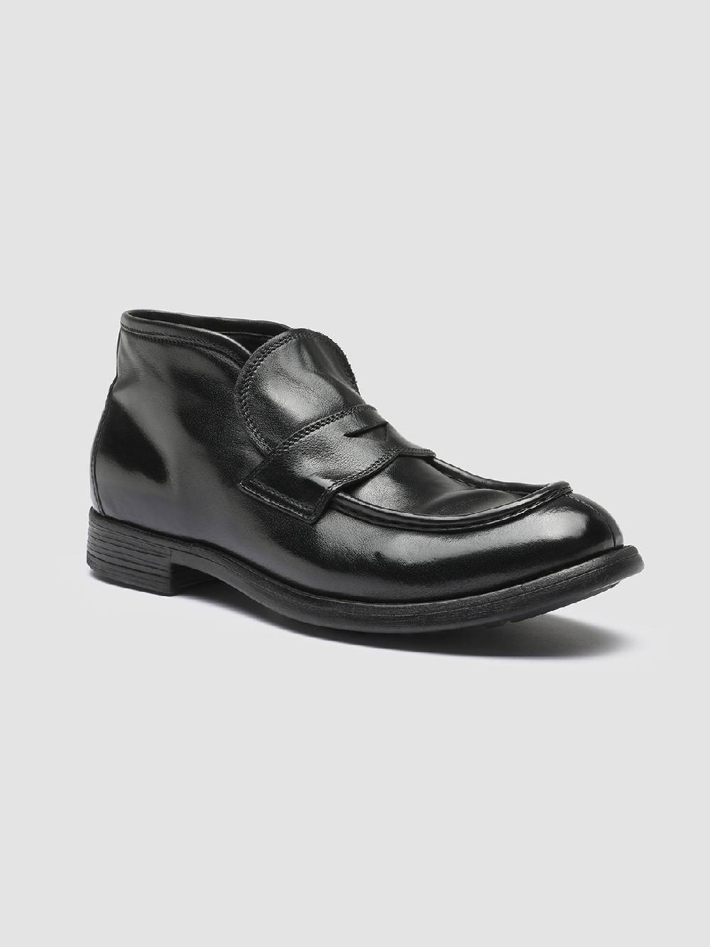 Officine Creative CHRONICLE 027 Stivaletti in Pelle Nera In Saldo