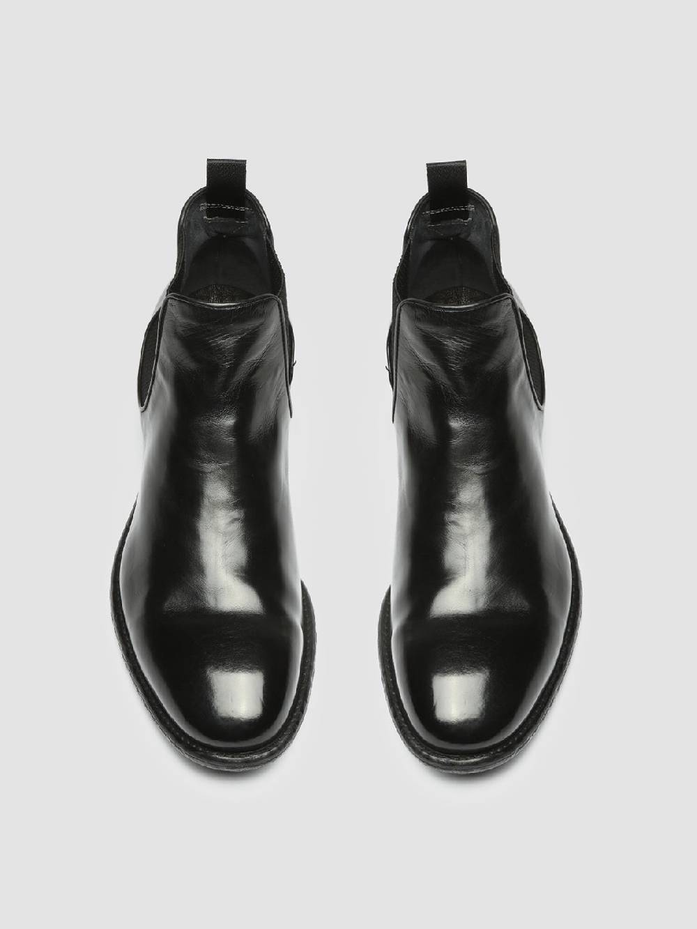 Officine Creative EMORY 012 Stivaletti Chelsea in Pelle Nera Pezzi Unici