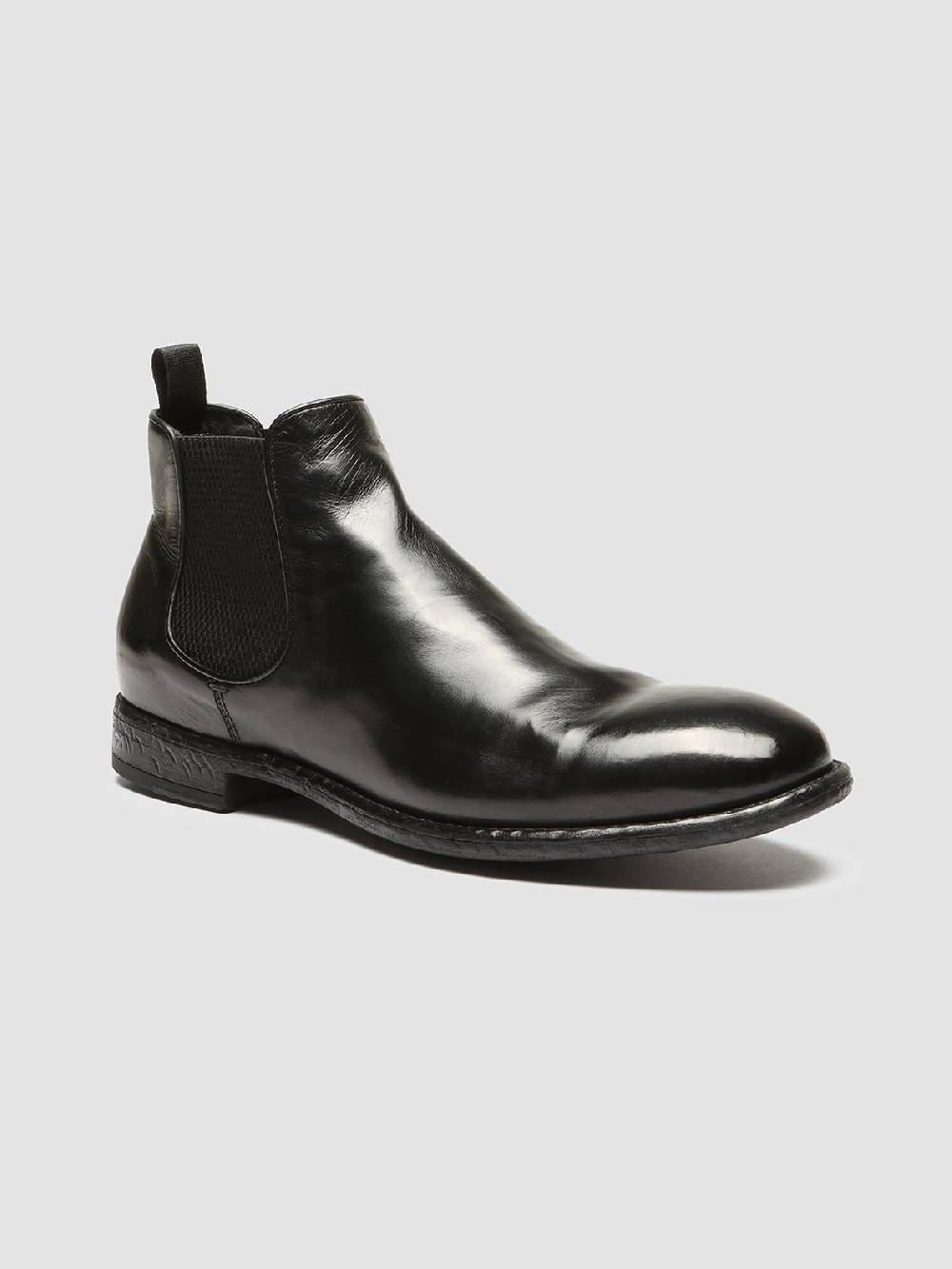Officine Creative EMORY 012 Stivaletti Chelsea in Pelle Nera Pezzi Unici