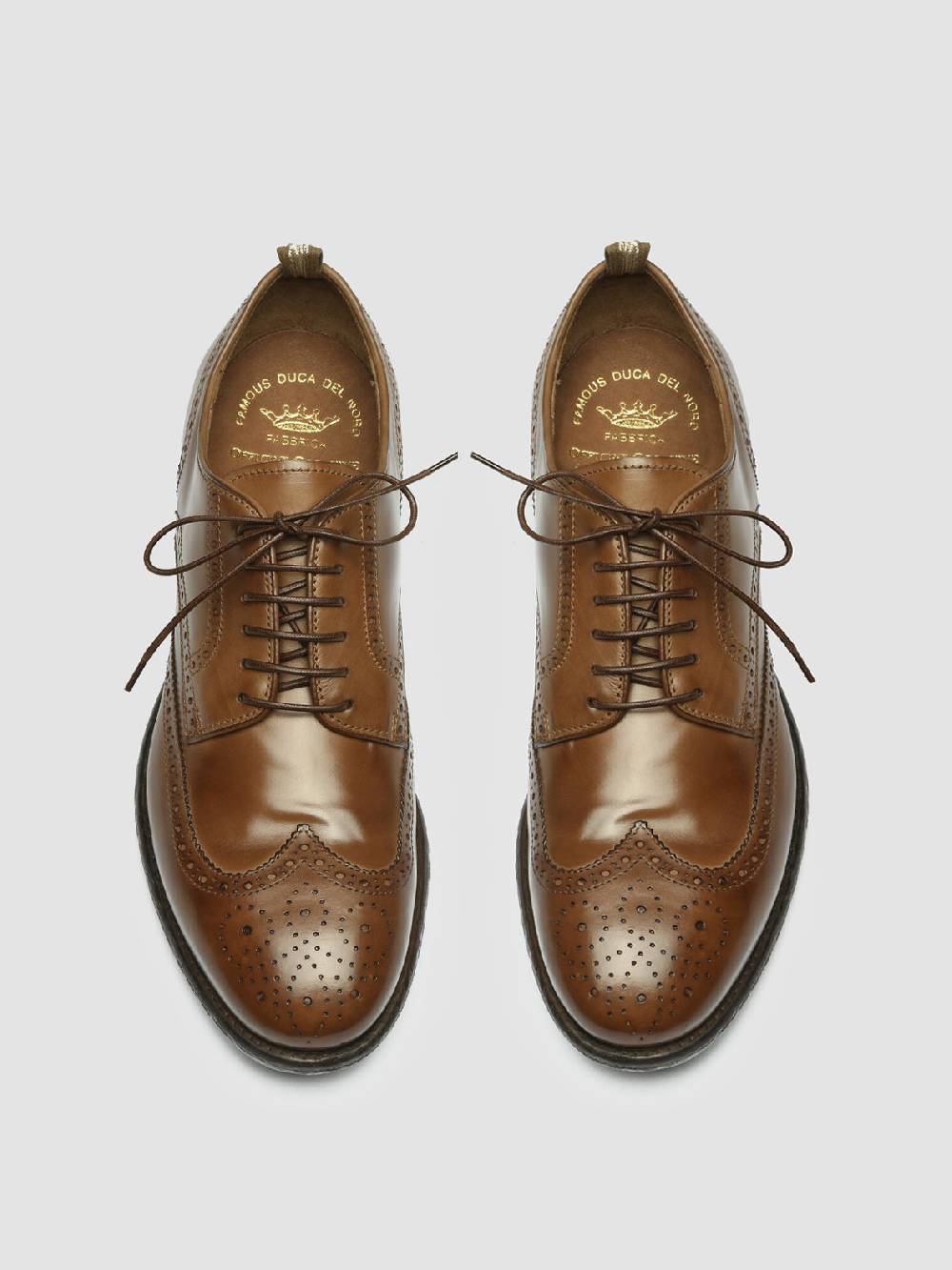 Officine Creative EMORY 015 Derby in Pelle Marrone Qualità Garantita