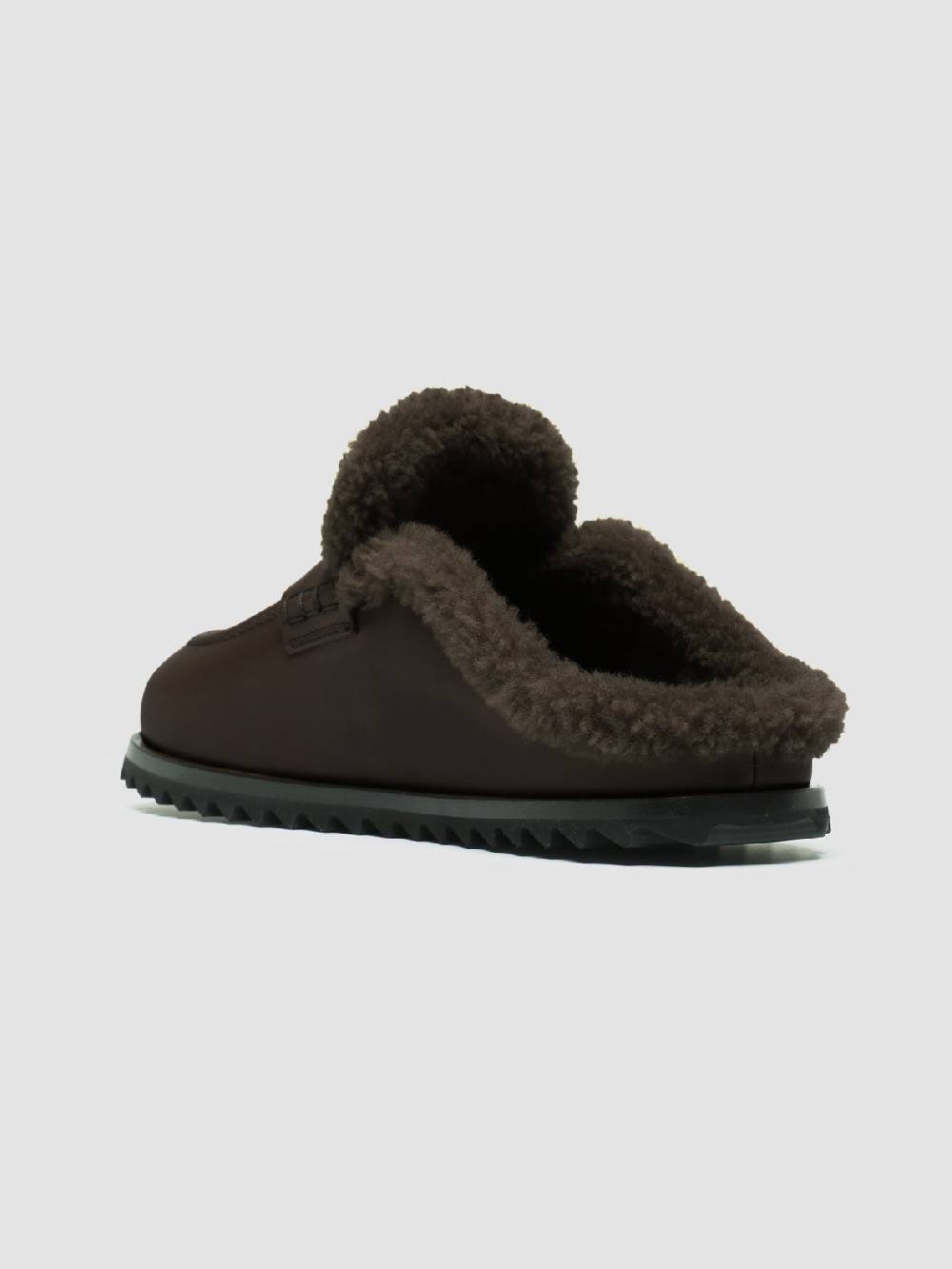 Officine Creative PELAGIE D’HIVER 007 Sabot in Pelle Marrone e Montone Prezzo Ridotto