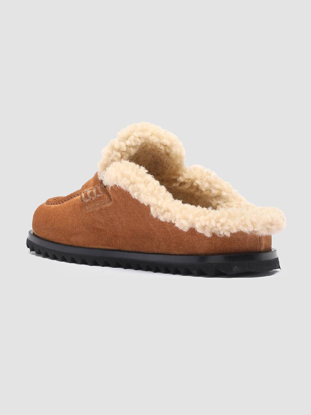 Officine Creative PELAGIE D’HIVER 007 Sabot in Pelle Scamosciata Marrone e montone Presa