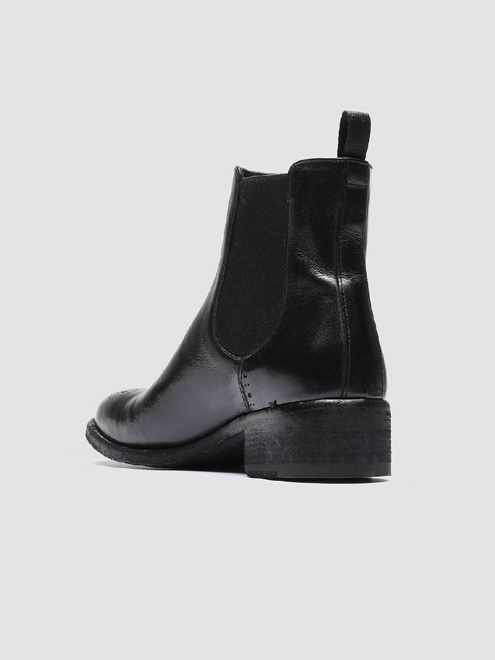 Officine Creative SELINE 002 Stivaletti Chelsea in Pelle Nera Sconto