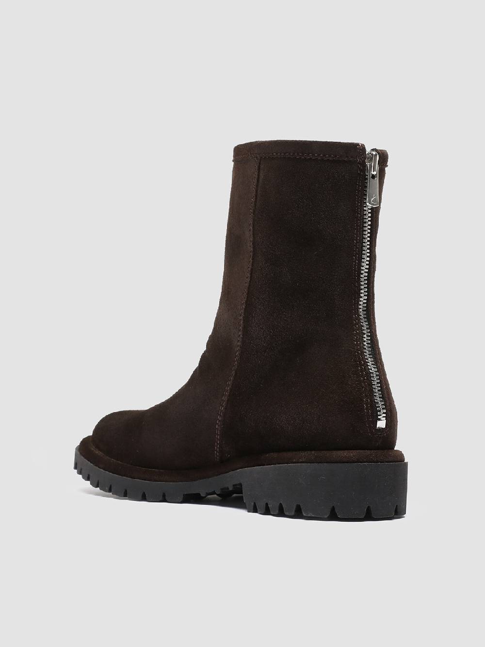 Officine Creative SPECTACULAR W 111 Stivali con Zip in Pelle Scamosciata Marrone Vendita Calda