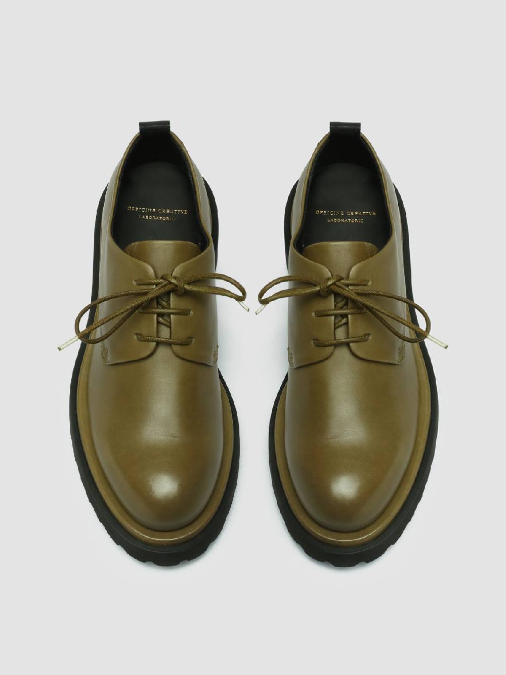 Officine Creative TONAL 100 Derby in Pelle Verde Saldi Di Fabbrica