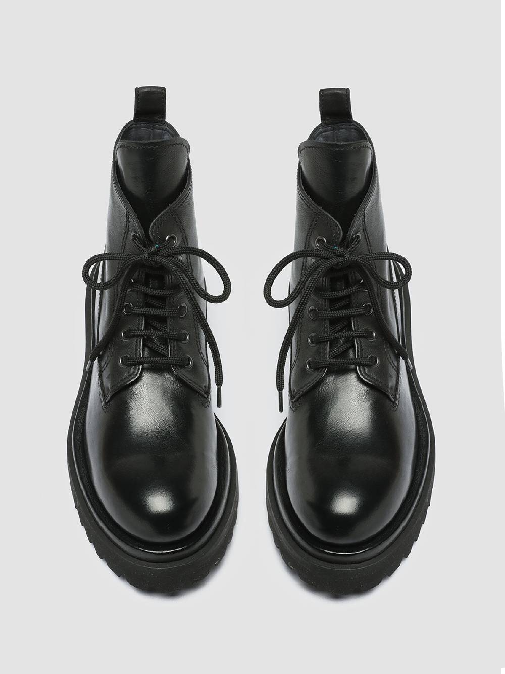 Officine Creative WISAL DD 105 Stivali stringati in Pelle Nera In Saldo