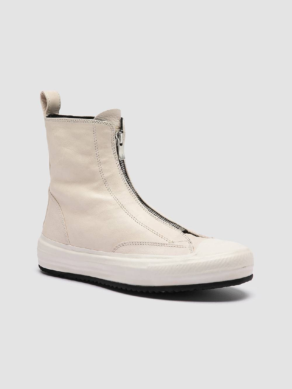 Officine Creative MES 109 Sneaker Alte in Pelle Avorio Italy
