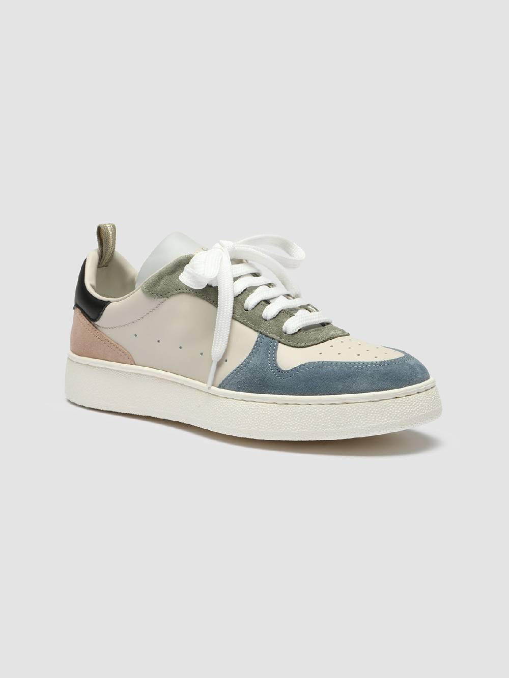 Officine Creative MOWER 110 Sneakers in Pelle e Camoscio Bianco Spedizione gratuita