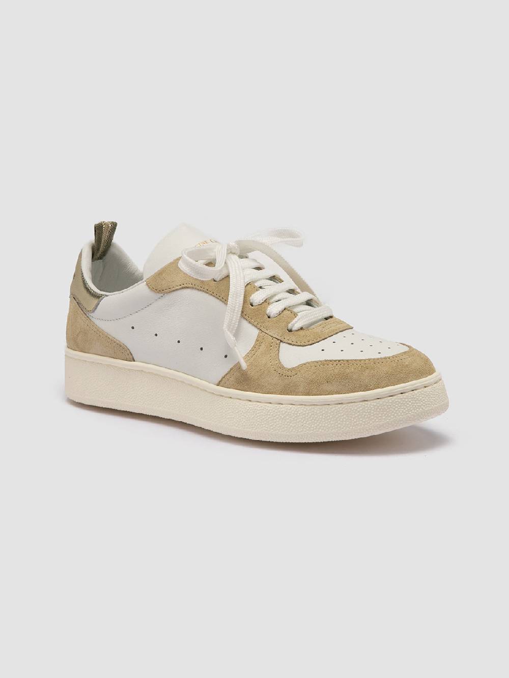 Officine Creative MOWER 110 Sneakers Basse in Pelle e Camoscio Bianca Sconto di tempo limitato