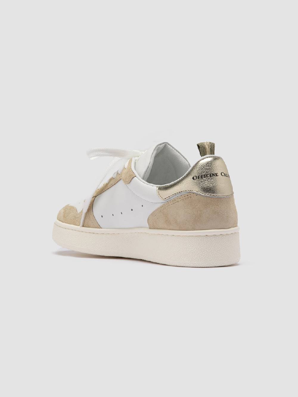 Officine Creative MOWER 110 Sneakers Basse in Pelle e Camoscio Bianca Sconto di tempo limitato
